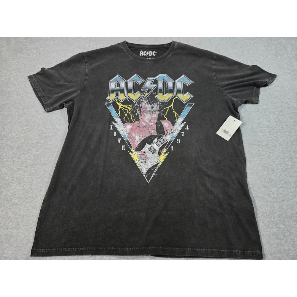 Lucky Brand AC/DC Live 1979 Graphic T-Shirt Mens XL Washed Black 9JB001 NEW